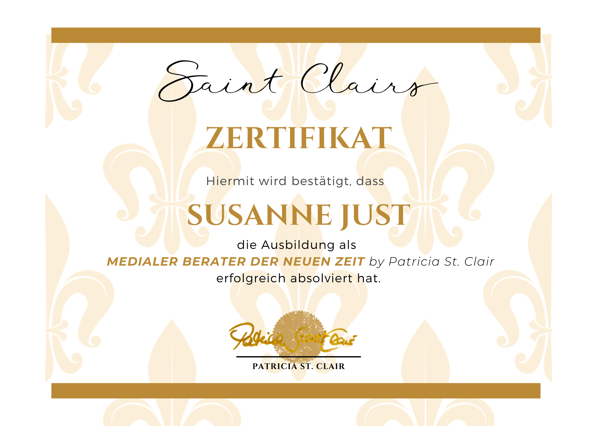 Just Susanne Zertifikat MEDIALER BERATER